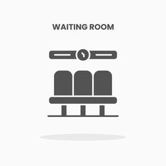 Waiting room icon vector illustration glyph style. Great used for web, app, digital product, presentation, UI and many more.