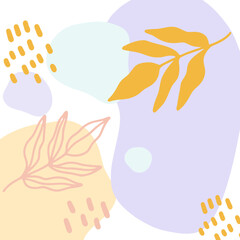 Modern trendy abstract art. Hand drawn various shapes, doodle and floral objects. Contemporary simple and colorful vector illustrations. Every background is isolated.