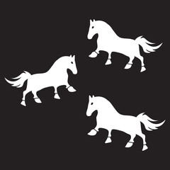 White horse animal logo design . icon logo . silhouette logo 