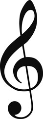 Treble clef black symbol isolated 