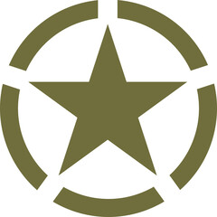 Military five-pointed star stencil logo isolated