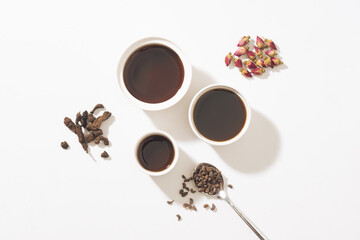 cup of tea and herbs