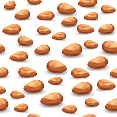 Seamless pattern of nuts. Almond. Realistic vector graphics