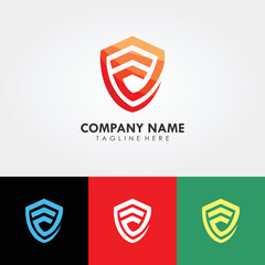 Abstract logo design, your company branding. Design template with shield shape