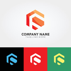 Abstract logo design, your company branding. Design template with hexagon geometric shape