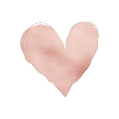Pink Heart With Silver Glitter