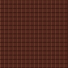 Chocolate bar. Seamless repeating vector pattern. Background with square pieces of dark brown milk chocolate. 