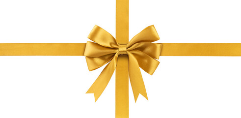yellow bow gold color gift design element.