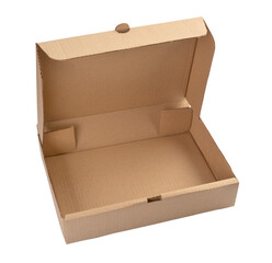 postal empty cardboard box isolated on white background