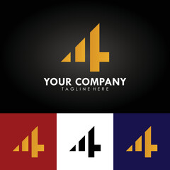 Abstract logo design, your company branding. Design template with number 4 shape