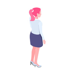 Isometric Recruitment Girl Composition