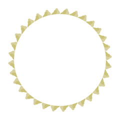 brown watercolor round frame vector background