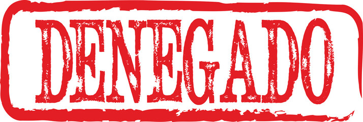 La palabra 'denegado' escrita en un sello de caucho rojo - obrazy, fototapety, plakaty