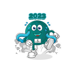 2023 runner character. cartoon mascot vector