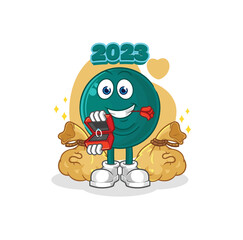 2023 propose with ring. cartoon mascot vector