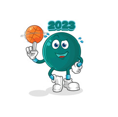 2023 playing basket ball mascot. cartoon vector