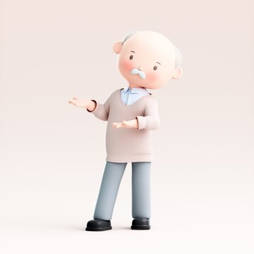 3D rendered cute cartoon character