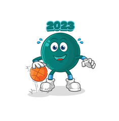 2023 dribble basketball character. cartoon mascot vector