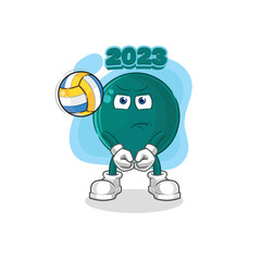 2023 play volleyball mascot. cartoon vector