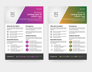 Medical flyer design templates in A4 size