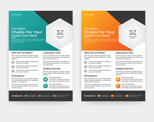 Medical healthcare flyer template design multipurpose flyer in A4 size