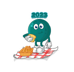 2023 on a picnic cartoon. cartoon mascot vector