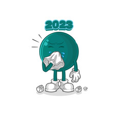 2023 blowing nose character. cartoon mascot vector