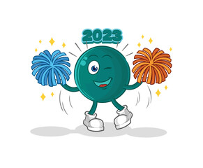 2023 cheerleader cartoon. cartoon mascot vector