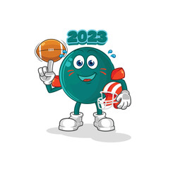 2023 playing rugby character. cartoon mascot vector