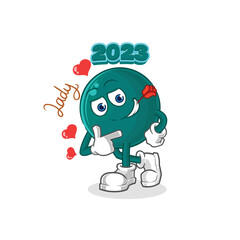 2023 flirting illustration. character vector