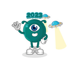 2023 alien cartoon mascot vector