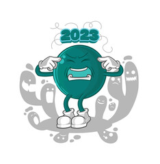 depressed 2023 character. cartoon vector
