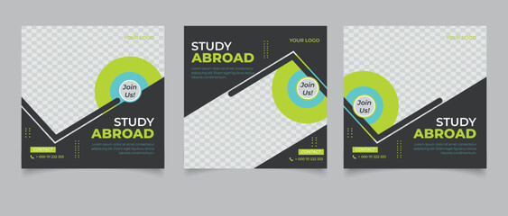 Study abroad modern social media post template