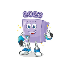 new year robot character. cartoon mascot vector