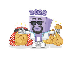 new year rich arabian mascot. cartoon vector