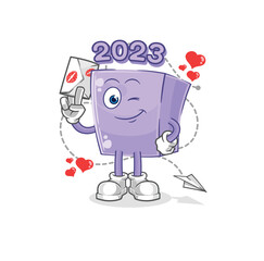 new year hold love letter illustration. character vector