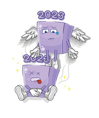 new year spirit leaves the body mascot. cartoon vector