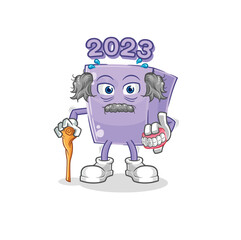 new year white haired old man. character vector