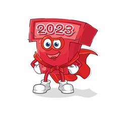 new year 2023 heroes vector. cartoon character