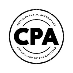CPA Certified Public Accountant - designation provided to licensed accounting professionals, acronym text stamp