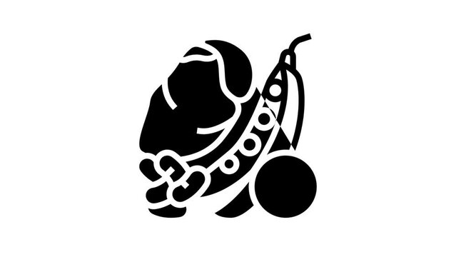 foods high in iron line icon animation