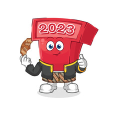 new year 2023 Javanese character. cartoon mascot vector