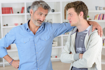 father and son during a conversation