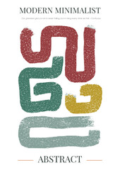 A4 minimal art nouveau poster with geometric elements, modern hipster style template. Abstract vector illustration