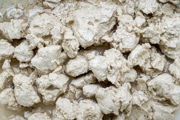 texture of wet pieces of clay