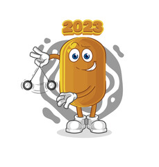 2023 new year hypnotizing cartoon. cartoon mascot vector