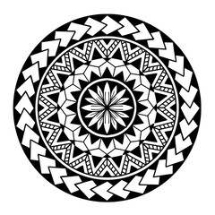 Polynesian circle tattoo design.  Aboriginal samoan. Vector illustration eps10.