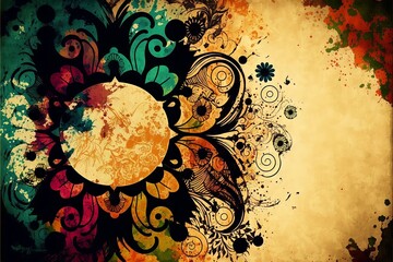 Bohemian (boho) background, generative art 