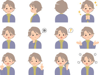 年配女性の色々な仕草