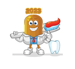 2023 new year dentist illustration. character vector